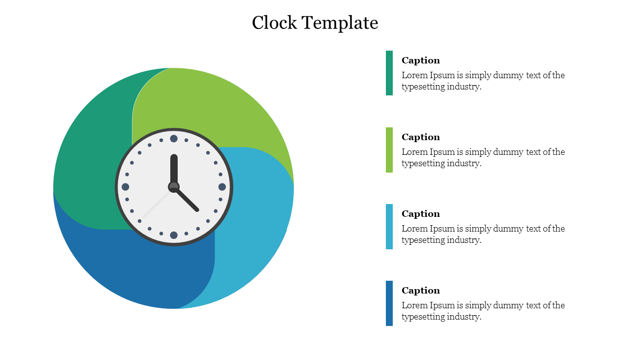 Innovative Clock Template For Presentation With Clock